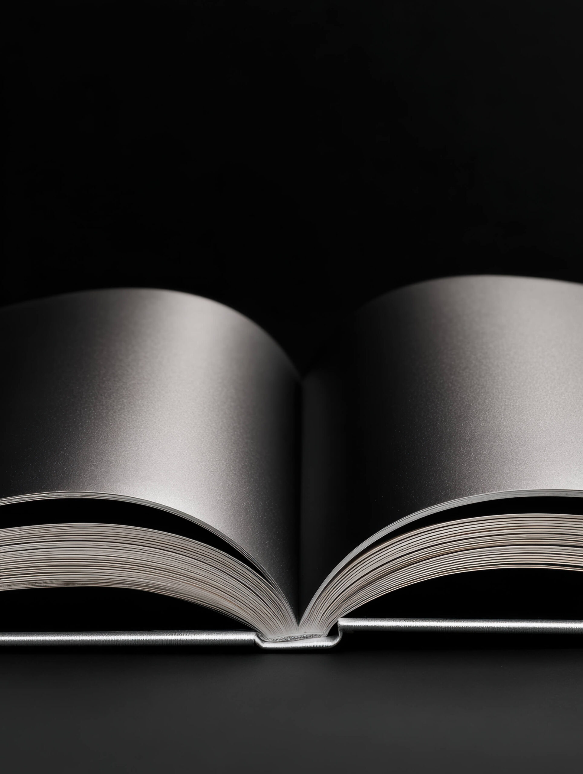 beautiful stylized silver book with clean architectural lines representing the Conversion Power of Clarity in high-ticket strategy.